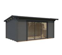 Ines L (4.8x3m | 13.7m2 | 44mm) Spacious Garden Office with Sliding Doors (Double Glazing Available)
