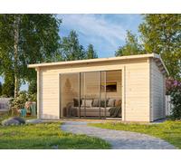 Ines L (4.8x3m | 13.7m2 | 44mm) Spacious Garden Office with Sliding Doors (Double Glazing Available)