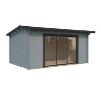 Ines L (4.8x3m | 13.7m2 | 44mm) Spacious Garden Office with Sliding Doors (Double Glazing Available)
