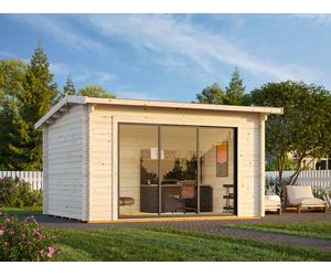 Ines M (3.9x3m | 11.1m2 | 44mm) Modern Garden Office with Sliding Doors (Double Glazing Available)