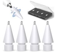 Inesore (4 Pack) Replacement Tips for Apple Pencil 1st & 2nd Generation, Compatible with iPad Pro 11/9.7/10.5/12.9 inch, Tablet Stylus Replacement Tips
