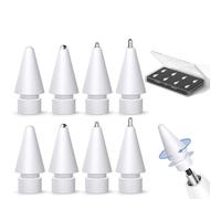 Inesore 8 Pack for Apple Pencil Tips Replacement Accessories,Compatible with Apple Pencil Pro/2nd Generation/1st Generation/USB C,iPencil Nib for iPad Pro/Air/Mini,for Drawing Writing(White Metal Nib)