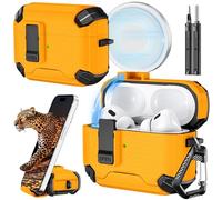 Inesore Compatible with AirPods Pro 2nd/1st Generation Case Cover with Phone Stand & Cleaning Kit,Compatible with Magsafe,Magnetic Automatic Lock for for iPod Pro Charging Case (Yellow)