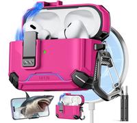 Inesore Compatible with AirPods Pro 2nd/1st Generation Case Cover with Phone Stand & Cleaning Kit,Compatible with Magsafe,Magnetic Automatic Lock for for iPod Pro Charging Case(USB-C/Lightning Cable)