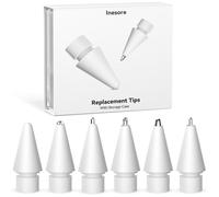 Inesore Replacement Pencil Tips for Apple Pencil,Upgraded Tips for Apple Pencil Pro/USB-C/1st Gen/2nd Generation,Multiple Options Metal Durable Nibs (6 Pack)