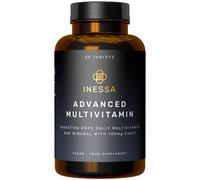 Inessa Multivitamin with CoQ10 100mg, Vitamin D3 2000 IU, K2 100mcg, B Complex, Vitamins A 800mcg, Folic Acid as 5-MTHF 400mcg, Zinc 20mg and Lutein