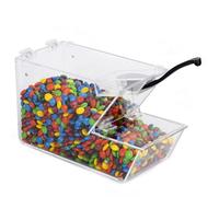IneVibe Candy Bin Topping Dispenser - Acrylic Bulk Sprinkle Container w/Scoop, Stackable & Magnetic for Multiple Holders on Shelf - Commercial Setting for Cereal, Nuts, Candies & Snack Food Storage