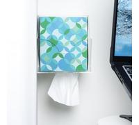 IneVibe Facial Tissue Box Holder for Wall, Under Cabinet or Desk, RV, Bathroom, Small Spaces - Acrylic Wall Mounted Square Box Dispenser, Face Down or Sideways in Tight Areas