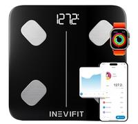 INEVIFIT Smart Body Fat Scale, Highly Accurate Bluetooth Digital Bathroom Body Composition Analyzer, Measures Weight, Body Fat, Visceral Fat & Bone Mass (Eco-Blk)