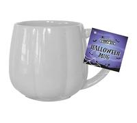 Inevitable Ceramic Pumpkin Halloween Mugs, 9cm Height x 8.5cm Diameter (White)