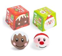 Inevitable Christmas 2-in-1 Peel and Reveal, Pass the Parcel Kids Party Game, 24 Hidden Surprises, Jokes and Challenges, choose from Santa to Elf, or Pudding to Sprout (Pudding into Sprout)
