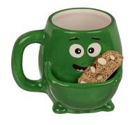 Inevitable Cookie Cuddler Mugs | Dolomite Mugs with Cookie Holder Compartment | Various Designs (Monster Green)