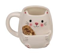 Inevitable Dolomite Cat Mug with Cookie Holder, 15 x 9 x 12 cm, 450 ml