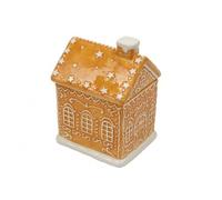 Inevitable Gingerbread House Cookie Jar with Lid, Dolomite, 16.6x14.5x23cm, Christmas Themed Storage Container, Food Safe