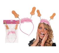 Inevitable Novelty Hen Party Willy Headband - with Springs, Pink Fur Trim, 25 cm