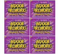 Inevitable Party 6 x Indoor Fireworks Selection Packs - A Collection of 8 different Nostalgic Novelty Pyrotechnics - CAT F1 Low Hazard