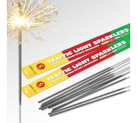 Inevitable Party Pack of 100 x 45cm (18") Traffic Light Sparklers | Colour Changing Effect Sparklers | Gold, Red and Green (100)