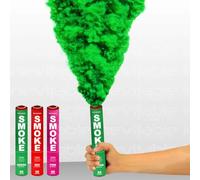 Inevitable Party Pack of 3 Handheld Ring Pull Activated Coloured Daytime Smoke Grenades | Smoke Bombs for Photography | Airsoft | Paintball | Weddings | Stage & Special Effects (Green, Red, Pink)
