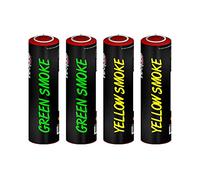 Inevitable Party Pack of 4 Ring Pull Smoke Grenade Effects for Paintball, Weddings, Photoshoots & Special Effects (Green, Green, Yellow, Yellow)