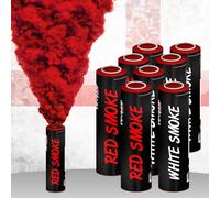 Inevitable Party Ring Pull Coloured Smoke Generators | Red & White | Smoke Bombs for Photography & Special Effects (X8 (4 RED/4 WHITE))