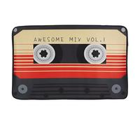 Inevitable Retro Non Slip Door Mat, Cassette Tape or Turntable Design, Rubber, 80cm x 50cm, Multicolour, Music Theme (Cassette Tape)