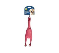 Inevitable Squeaky Chicken Dog Toy, Durable Plastic, 40cm, Available in Yellow Pink or Blue, Interactive Pet Play Toy with Squeaker (Pink)