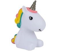 Inevitable Unicorn Colour Changing Night Light with 7 LED Colours, White with Rainbow Mane, 9.5cm x 7cm x 14.5cm, Battery Powered