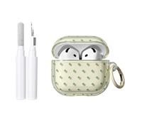 inewateri Compatible for AirPods 4 Case with Cleaner Kit Cute Polka Dot Aesthetics Design for Girls Woman Keychain Shockproof Cover for Airpods 4nd(2024)-Transparent Yellow