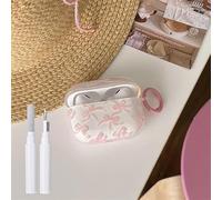 inewateri Compatible for AirPods Pro 3 Case Soft Cute Bow Pattern Fashion Design Bowknot Aesthetic Shockproof Keychain Cover Headphone Cases for Airpods Pro 3 -Pink