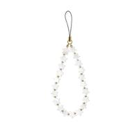 inewateri Phone Charms Strap, Aesthetic White Star Beads Shell Camera Strap Wrist Phone Bracelet Wrist Straps, Bracelet Lanyard Keychain Charm for Women-Star