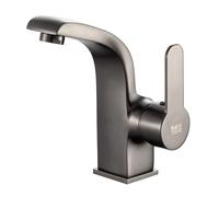 INEX EUROPA Titanium Black Basin Tap with 10 Years Warranty Curved Design Water Saving Adjustable Pressure