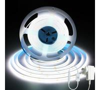 iNextStation 10M COB LED Strip Light, 24V Cool White 6000K LED Tape Lights with Plug, CRI93+ Super Bright Cuttable Dimmable Flexible Light Kit for TV Backlight Bedroom Cabinet Kitchen Mirror DIY Decor