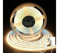 iNextStation 10M COB LED Strip Lights 24V Warm White 3000K LED Tape Lights | CRI93+ High Bright Cuttable Dimmable Flexible Light Kit for TV Backlight Bedroom Cabinet Kitchen (With Plug)
