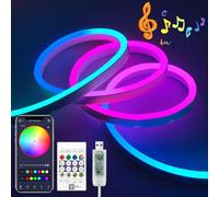 iNextStation 5M RGBIC LED Strip Light, 5V USB Neon Rope Lights with App/Remote Control, Music Sync, Colour Changing, Outdoor Waterproof Light for TV Backlight Bedroom Monitor Gaming Room Wall Desk Bar