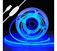 iNextStation Blue COB LED Strip Light, 2M USB 640 LEDs Cuttable Tape Lights, 5V CRI 93+ High Bright Dimmable Light Strip for Gaming Room Monitor Bedroom TV Backlight Bar Display Cabinet Ambient Decor