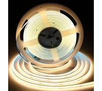iNextStation COB LED Strip Light Warm White 6000K 32.8ft/10M DC24V CRI 93+ Flexible LED Tape Lights for Bedroom, Kitchen, TV Backlight, Cupboard, Wardrobe, Home DIY Lighting Decor (No Power Plug)