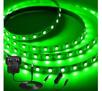 iNextStation Green LED Strip Lights, 5M LED Tape Lights with Plug, 12V 300 LEDs SMD5050 Cuttable Flexible Light Kit for Bedroom TV Backlight Gaming Room Monitor Bar Display Cabinet Indoor Decor