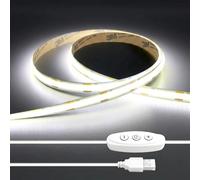 iNextStation USB COB LED Strip Light 2M 5V Cold White 6000K 640LEDs | cuttable dimmable LED Strips,CRI93+ super bright tape light for TV backlight,Mirror,Wardrobe,Bookcase,Bedroom,Wall