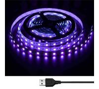 iNextStation UV Black Light LED Strip, 2M USB Party Blacklight, 5V USB Powered SMD5050 UV LEDs 395nm-405nm, Super Bright Cuttable UV Tape Light for Sterilization Fluorescent Body Paint Poster DJ Decor