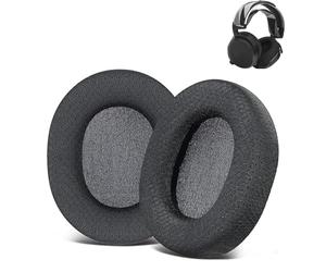 INF 1 Pair Black Replacement Ear Pads for SteelSeries Arctis 3/5/7 - Fabric & Soft Foam Cushions, Noise Canceling Comfortable Long-Wear, Tool-Free Easy Installation, Enhanced Sound for Gaming Headpho