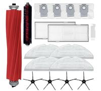 INF 17-Piece Replacement Accessories Set for Roborock S7 MaxV/S7 MaxV Ultra/S7 Pro Ultra/T8 Plus/G10S - Main Brush/HEPA Filters/Side Brushes/Wipes/Dust Bags, ABS+Fiber Fabric+Nylon Spare Parts