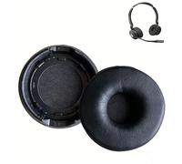 INF 2 Pack Black Protein Leather Ear Pads for Jabra Engage 55/65/75 - Soft, Breathable Replacement Pads for Improved, Tool-free Installation for Clear Calls and Music