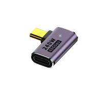 INF 240W Multi-Function Adapter: 40Gbps USB4.0 Type-C Male to Female Side Curved Purple Aluminum Alloy 7/8" 8K Video