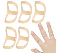 INF 5-Pack Oval Trigger Finger Splint, 5 Sizes from 2.7×1.4×0.15cm to 3.4×1.9×0.2cm, Beige PP Finger Support for Knuckle Immobilization & Straightening, Malleable Finger Brace for Children