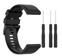 INF Black Silicone Quick Fit Replacement Strap for Garmin Fenix7/6/5/EPIX/Approach S62/S60 - Soft Sport Strap, 3 Screwdrivers Included, Compatible with MARQ/Quatix5/Forerunner 935/945/Instinct