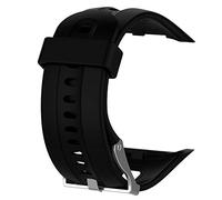 INF Black Silicone Replacement Strap for Garmin Forerunner 10/15-11.7x9.7cm Fitness Tracker Band, Includes Installation Tool + 2 Spring Bars, Sporty Sweatproof Wristband for Daily & Workout Use