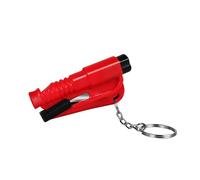 INF Emergency Keychain Car Escape Tool, 2-in-1 Key Ring with Window Breaker and Seatbelt Cutter- Lightweight Car Emergency Tool, Portable Rescue Accessory Belt Cutter and Emergency Hammer (Red)