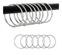 INF Pack of 30 Opening Curtain Rings / Shower Curtain Rings, 60 mm Inner Diameter, Iron with Anti-rust Coating, Silver
