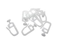 INF Pack of 50 curtain rail slide rail rollers with folding hooks nylon plastic white for curtain rails
