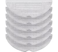 INF Pack of 6 Full Coverage Mop Pad Cloths for Xiaomi Roborock S8/S8+, Floor wipes, Wiper spare parts accessories, Remove dirt and stains thoroughly, Washable and Reusable, 30x11 cm